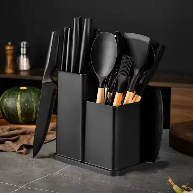 Ensemble de 19 pièces couteaux de cuisine et ustensiles en silicone