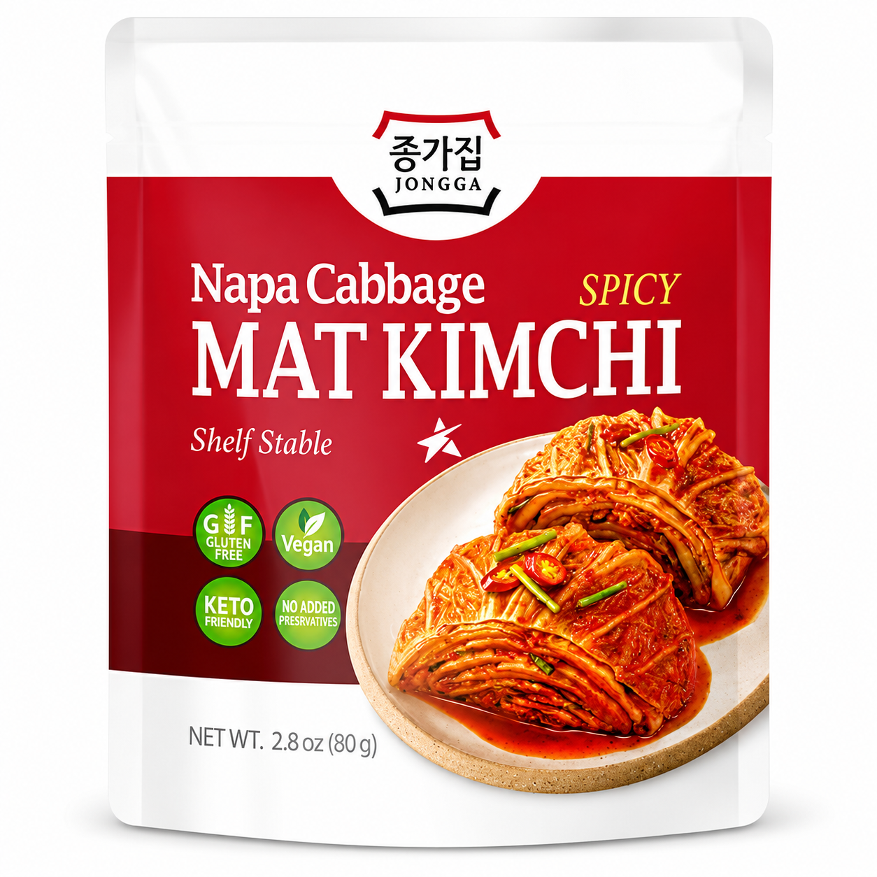 JONGGA Kimchi de chou chinois coupé - 80 g