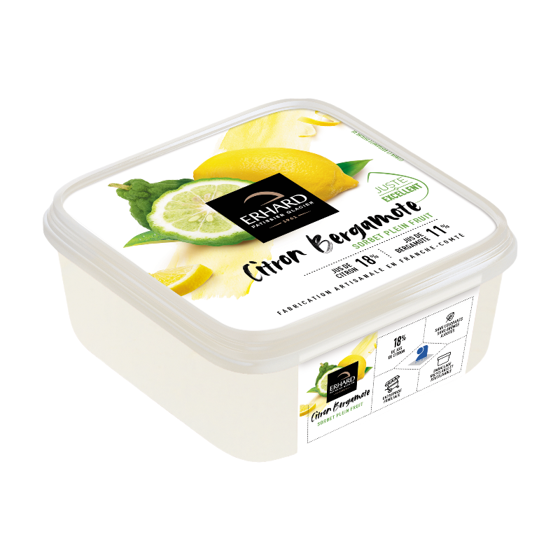 Erhard Sorbet plein fruit citron et bergamote - 488 g
