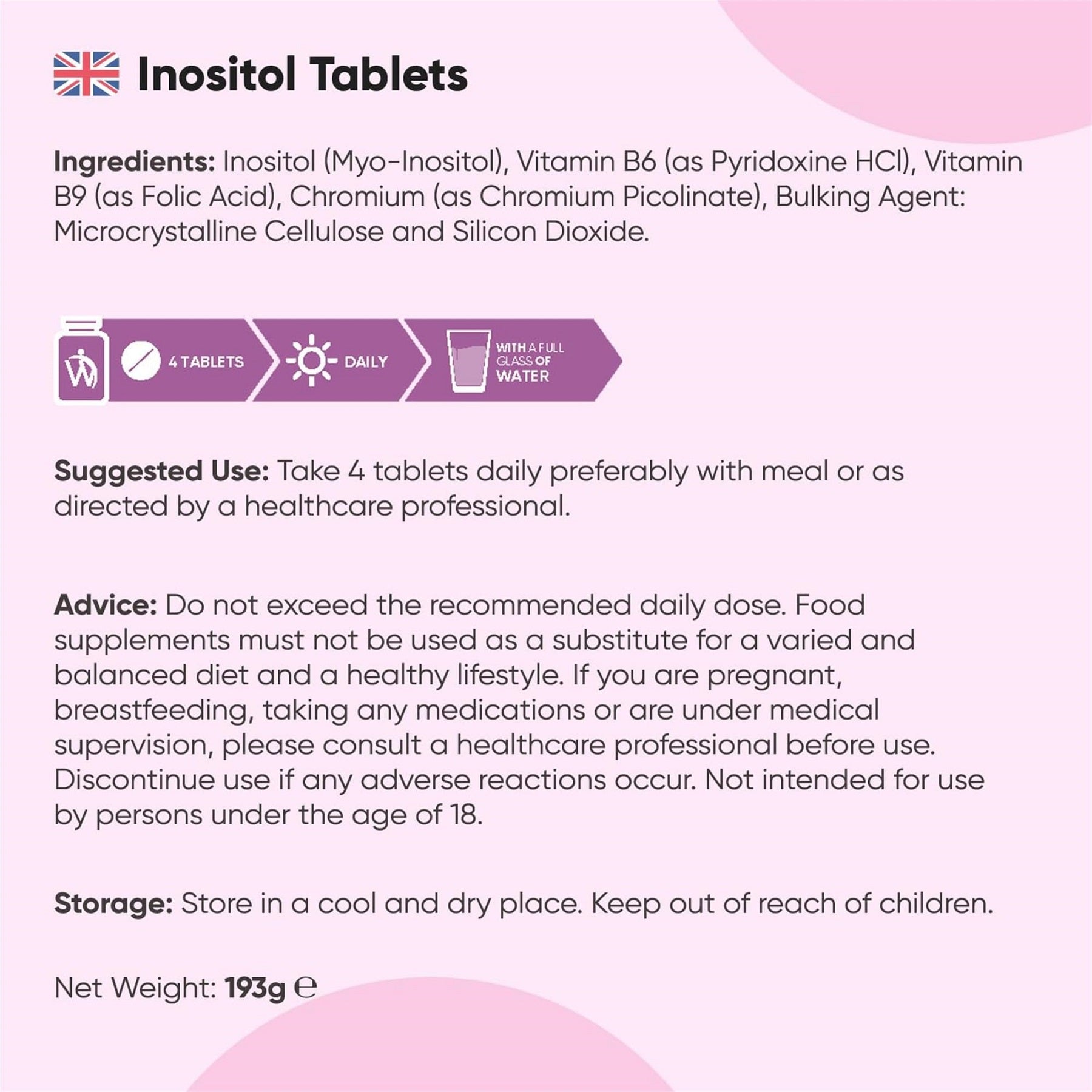 WeightWorld Inositol 4000 mg 120 comprimés