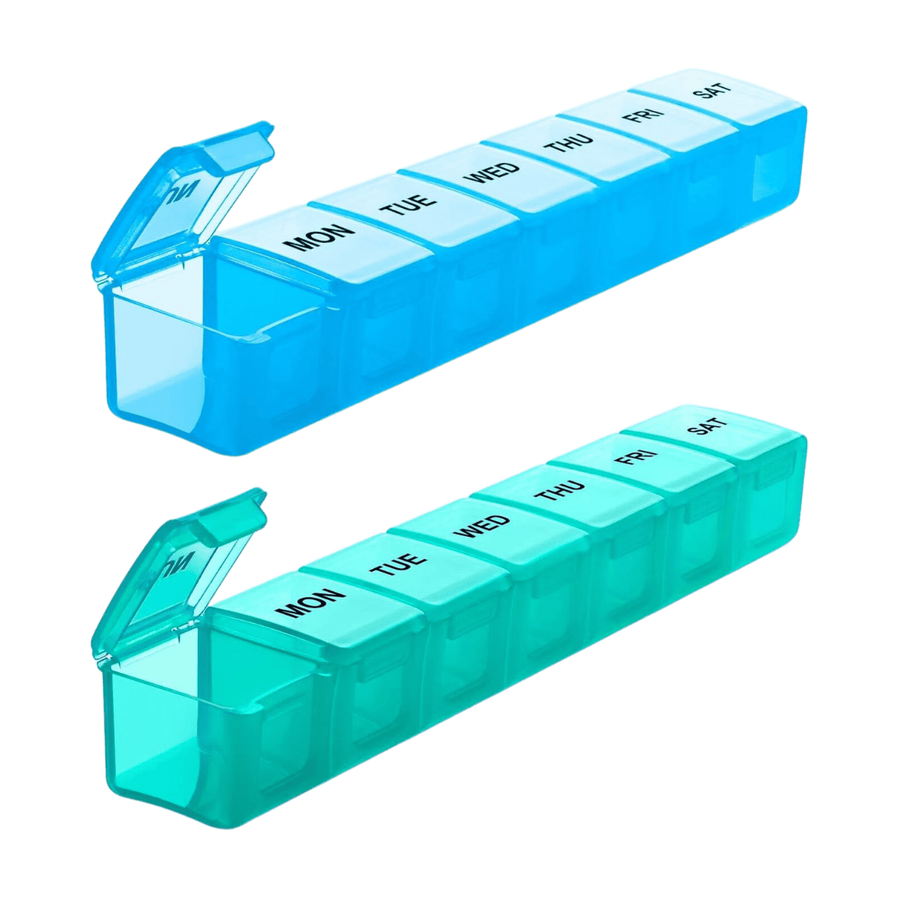 VVM Lot de 2 piluliers hebdomadaires grand format Piluliers de voyage très grands Boîte à pilules 7 jours Étui de voyage pour pilules Organisateur de médicaments pour vitamines