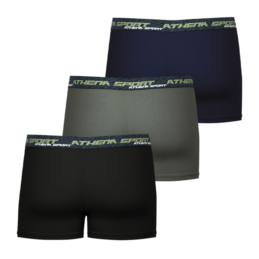 ATHENA Training Dry Boxers Lot de 3, Noir