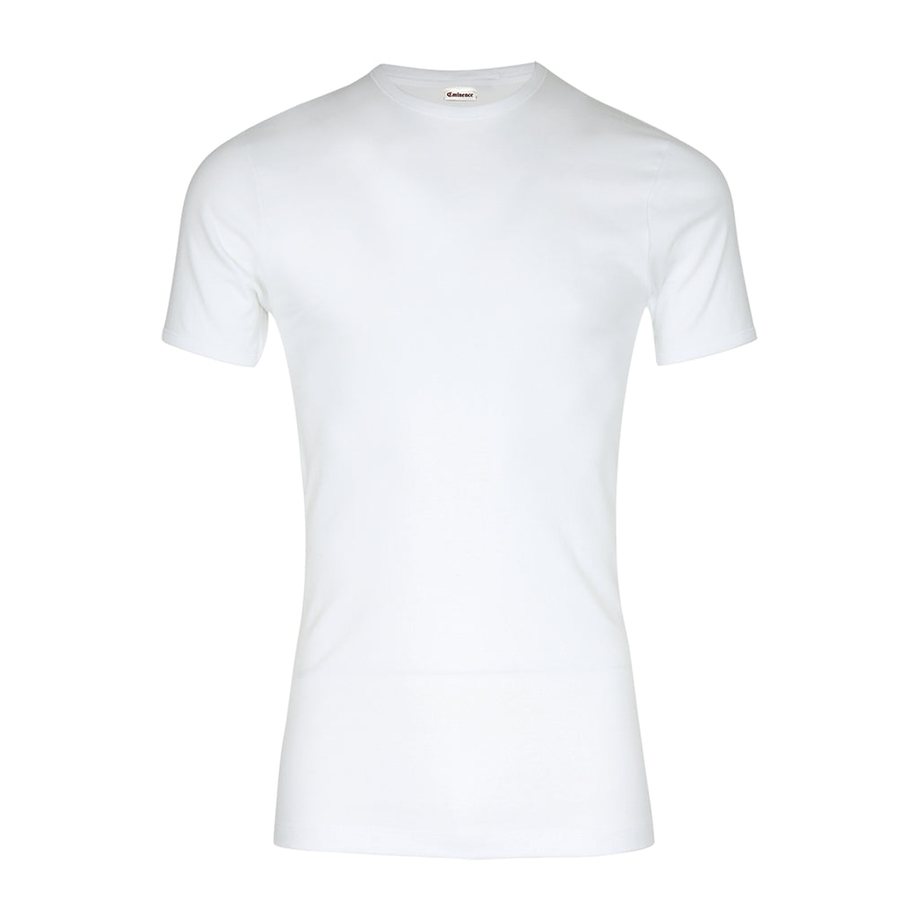 EMINENCE T-shirt à col rond coton pur premium, blanc, XXL