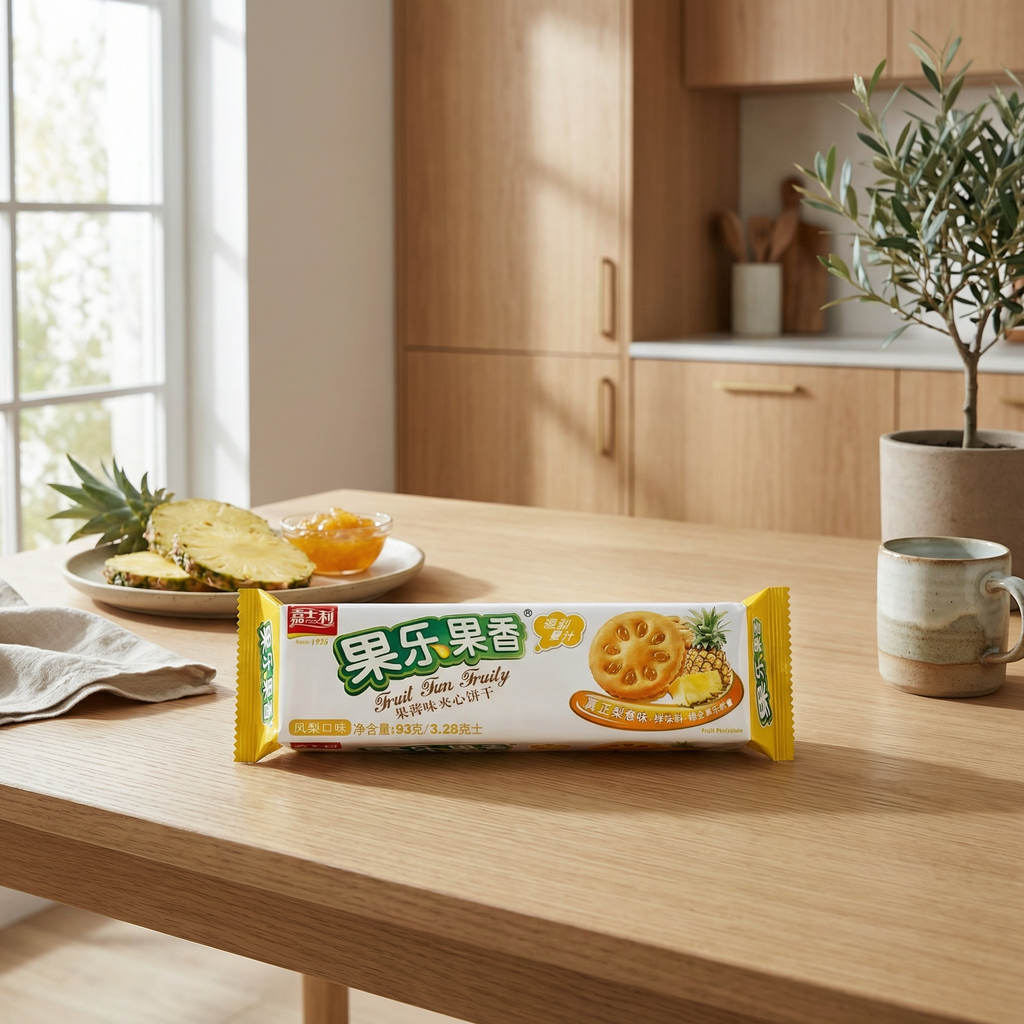 jiashili Biscuits fourrés à l'ananas - 93 g