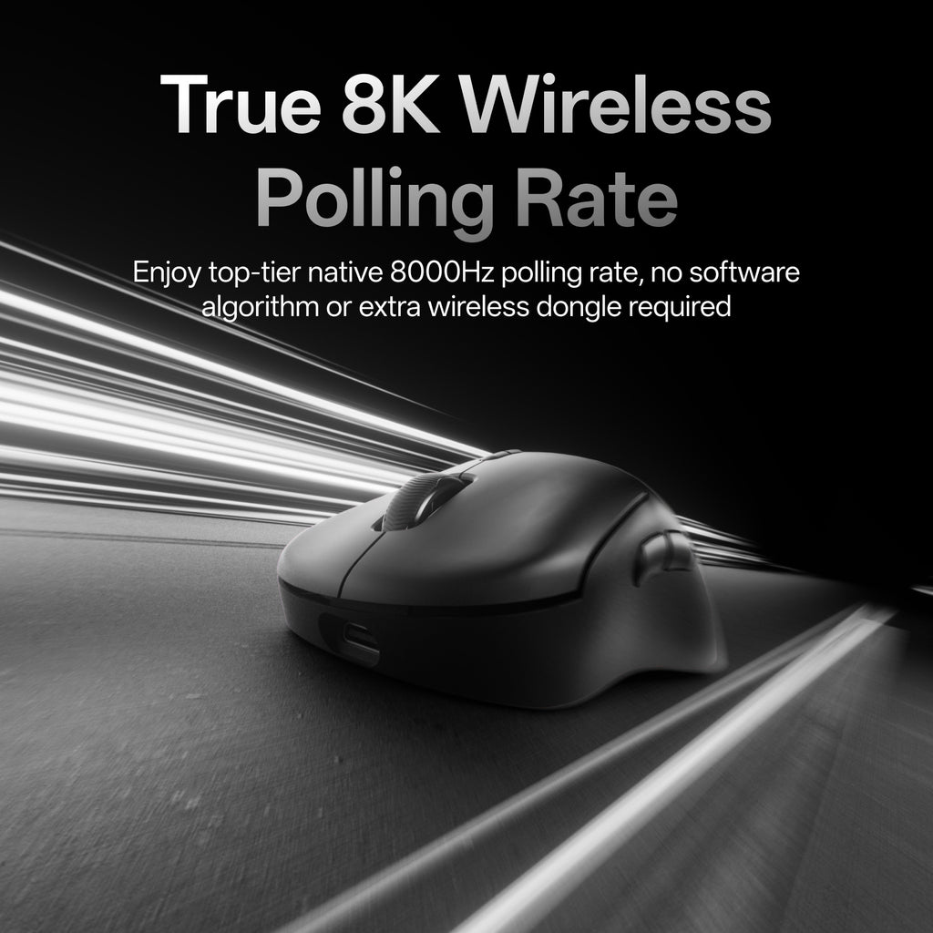 Rapoo VT3 MAX Souris de jeu sans fil, Taux d’interrogation sans fil véritable 8K, Légère 53 g, Autonomie jusqu’à 750 h, Microcontrôleur Nordic nRF54L15