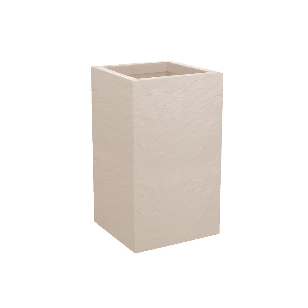 EDA Pot Carré haut VOLCANIA UP Gris anthracite haut Avec zone de rétention d'eau Dim. 29,5 x 29,5 x 49,5 cm - Volume 36 L