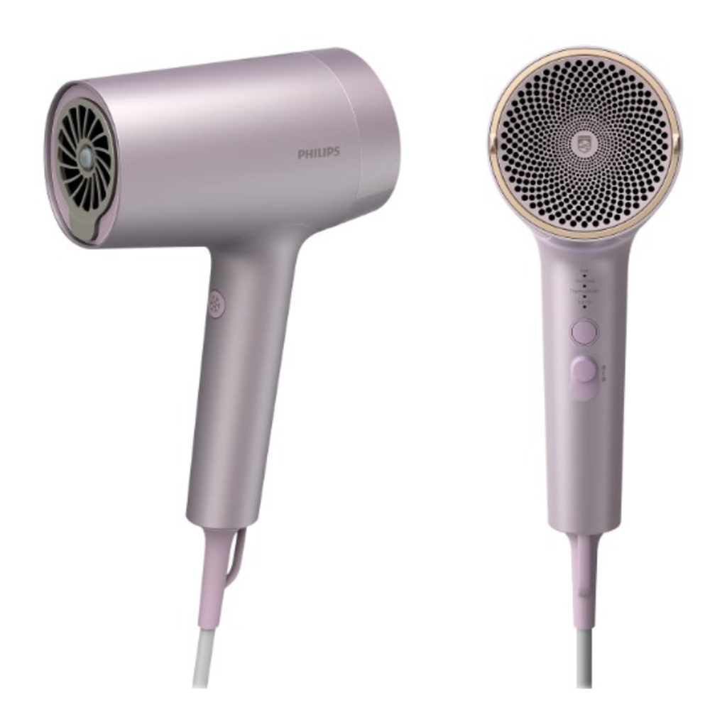 PHILIPS Série 7000 BHD723/10 Sèche-cheveux avec technologie ThermoShield Advanced, protection contre la chaleur extrême, ions minéraux pour réduire les dommages causés par les UV, concentrateur et diffuseur - Gris