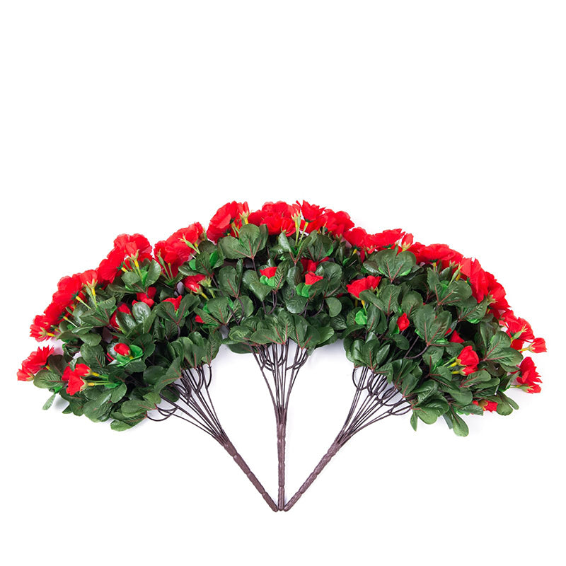 Yuejia Lot de 6 bouquets de fleurs artificielles en soie camélia rouge - 38 cm