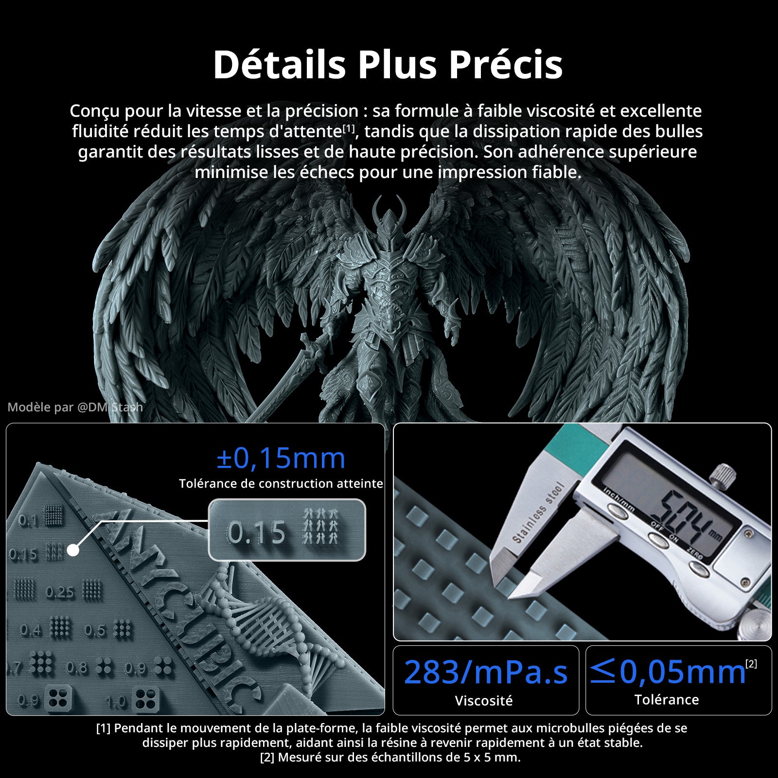 ANYCUBIC Résine ABS-Like 2.0, haute résistance et faible retrait pour imprimantes 3D LCD/DLP/SLA - HD gris - 1 kg