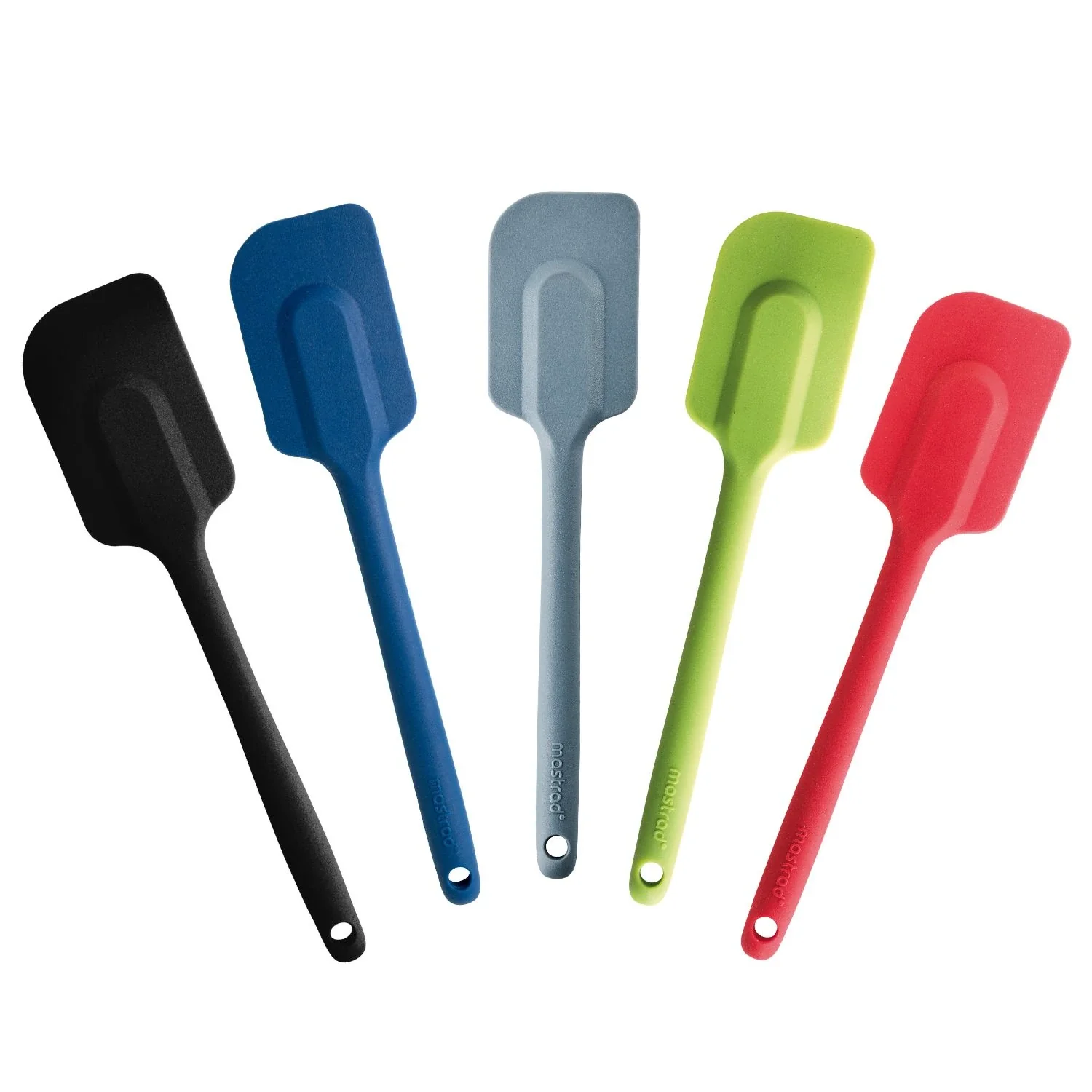 Mastrad Spatule tout silicone Noir Racler Mélanger Étaler Résistante à la chaleur jusqu'à 300 °C Sans rayures