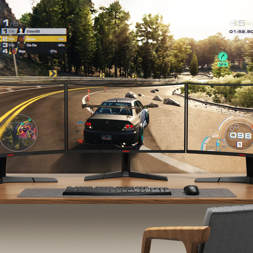 KOORUI 24E6CA – Moniteur de jeu incurvé VA FHD 180 Hz 23,6", Moniteur de jeu incurvé KTC 24E6CA 23,6 pouces rouge-noir, Moniteur d'ordinateur incurvé VA FHD 1920×1080 1500R