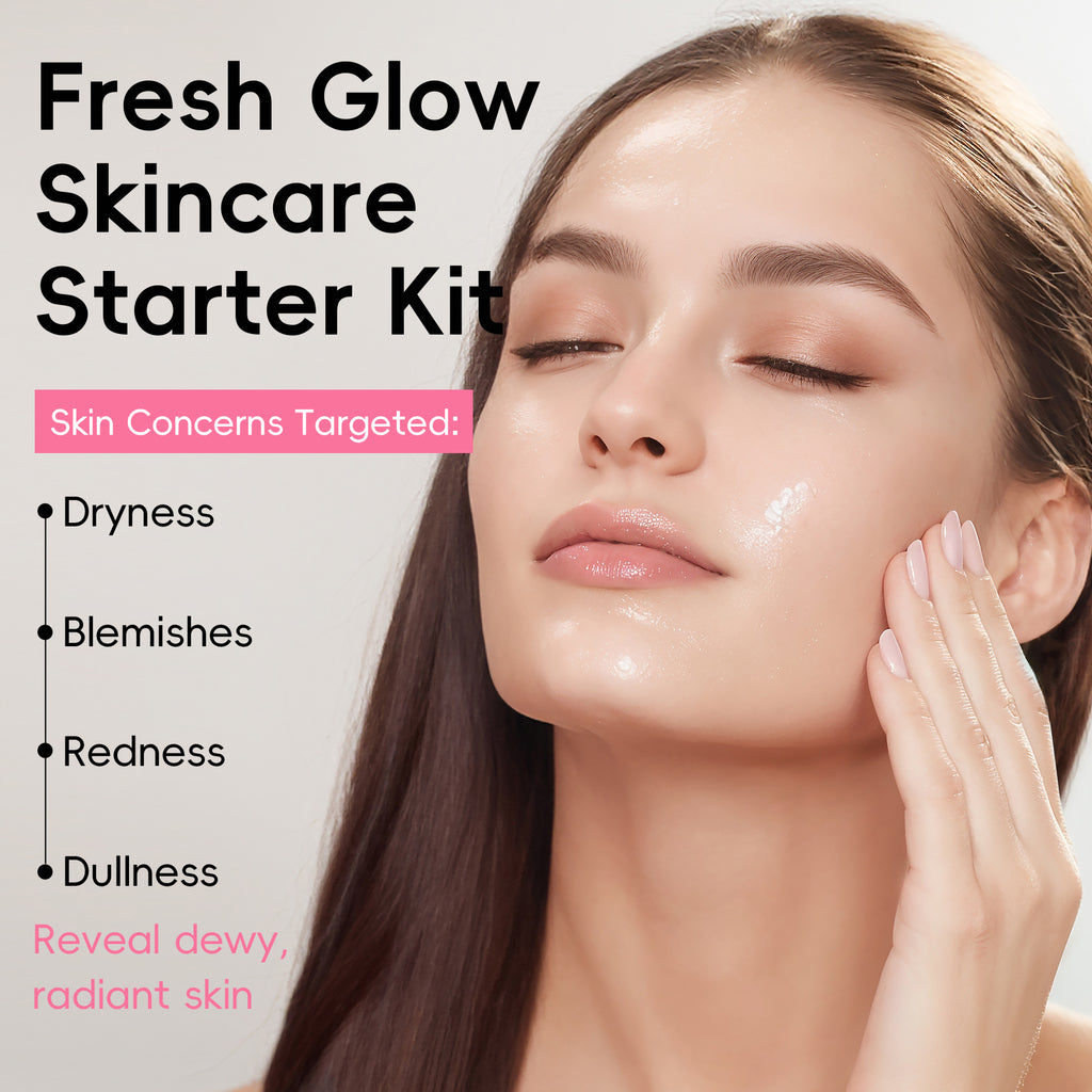 Quiyum Coffret de soins de la peau aux fruits 10 pièces : nettoyant 100 g, lotion tonique 160 ml, sérum 30 ml, crème 50 g, masques aux fruits 25 g × 4, serre-tête avec autocollants pour ongles