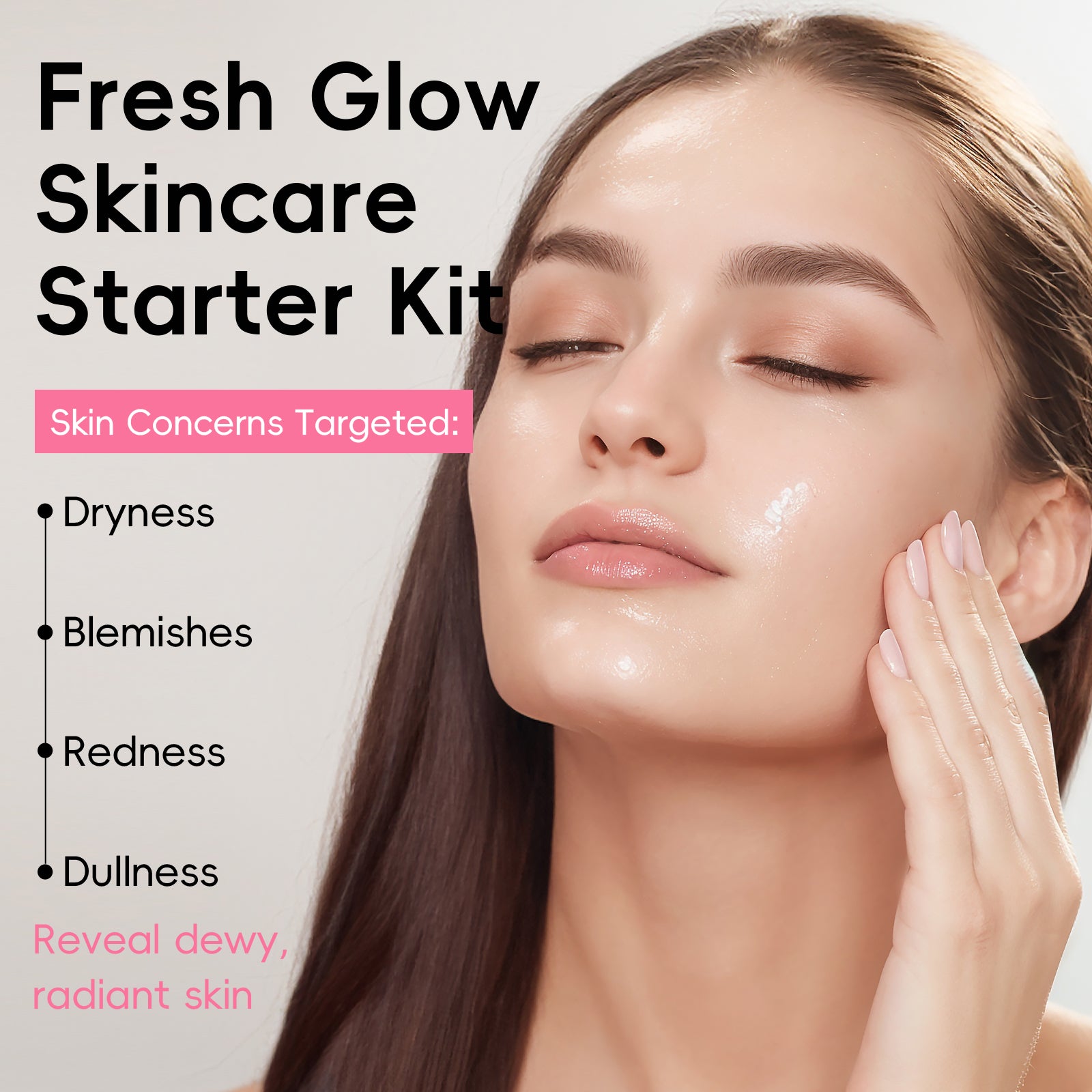 Quiyum Coffret de soins de la peau aux fruits 10 pièces : nettoyant 100 g, lotion tonique 160 ml, sérum 30 ml, crème 50 g, masques aux fruits 25 g × 4, serre-tête avec autocollants pour ongles