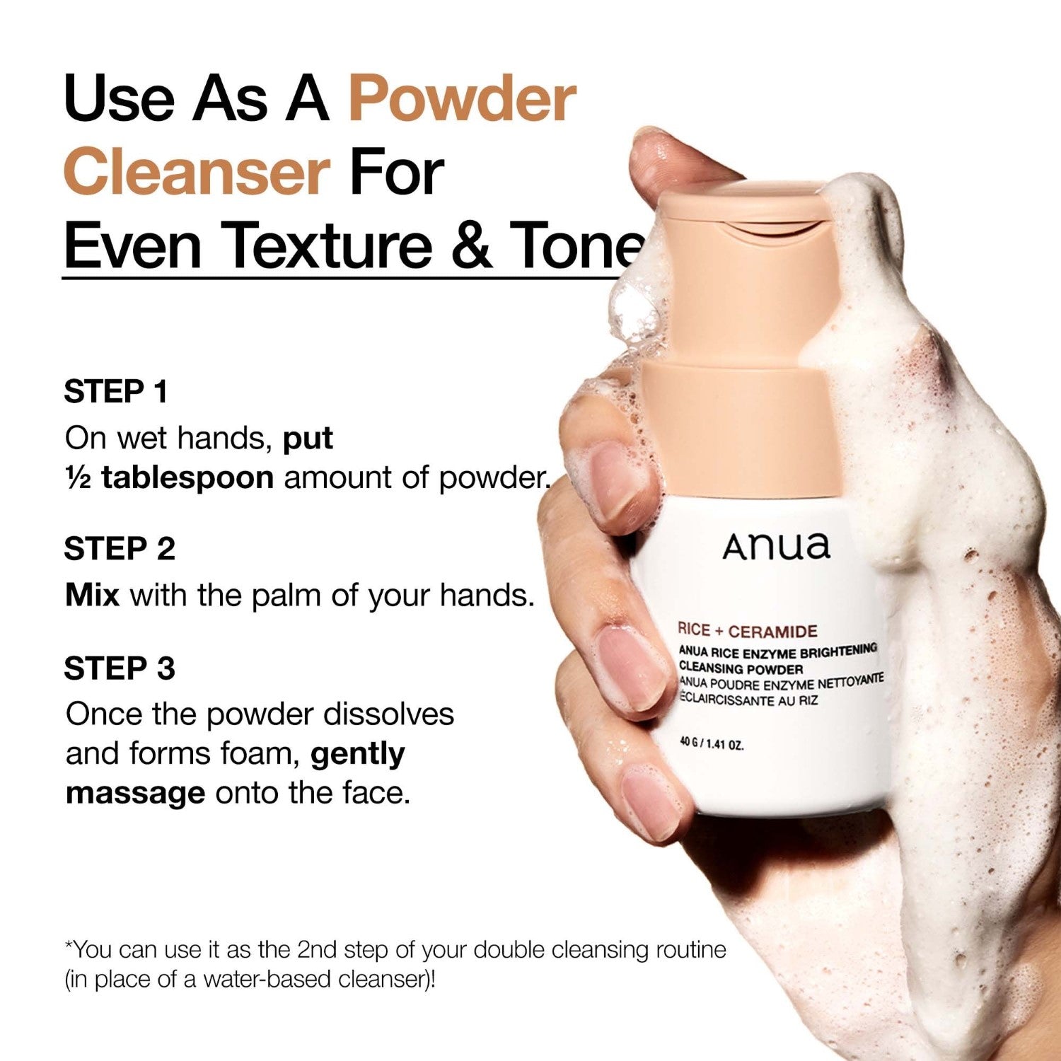 Anua Poudre Nettoyante Éclaircissante Enzyme de Riz 40 g_EU
