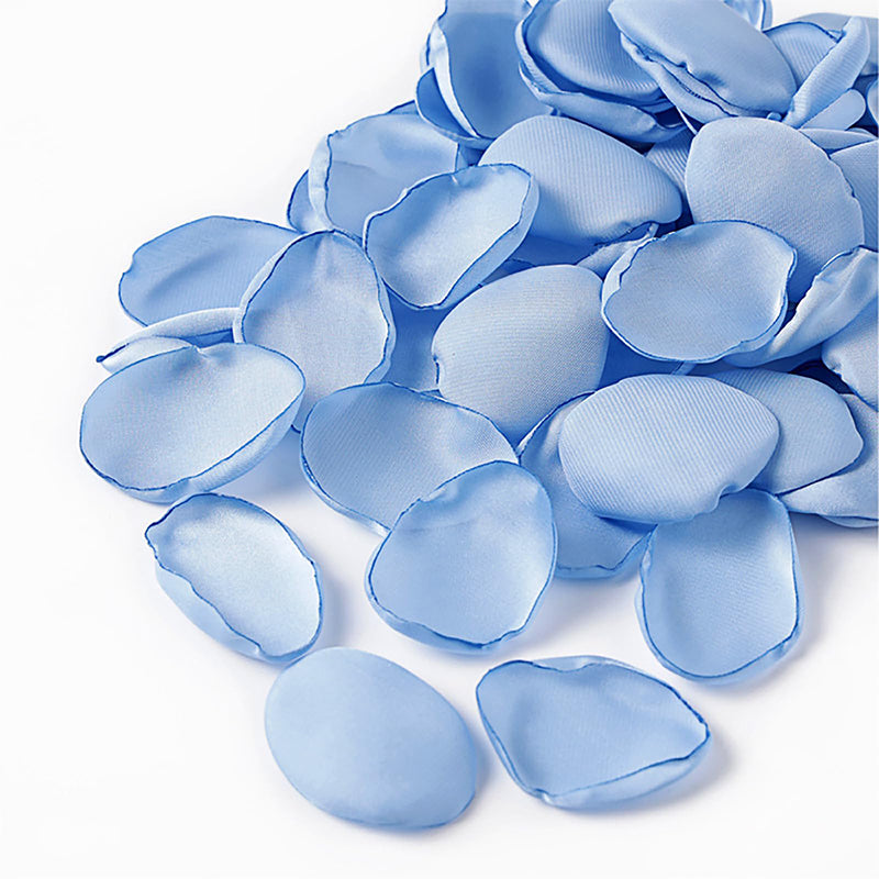200 pièces 1,5 in / 3,8 cm pétales de fleurs artificielles pétales de fleurs de rose en soie pour la Saint-Valentin, pétales de fleurs à jeter lors d'un mariage, mariée, centres de table (bleu)