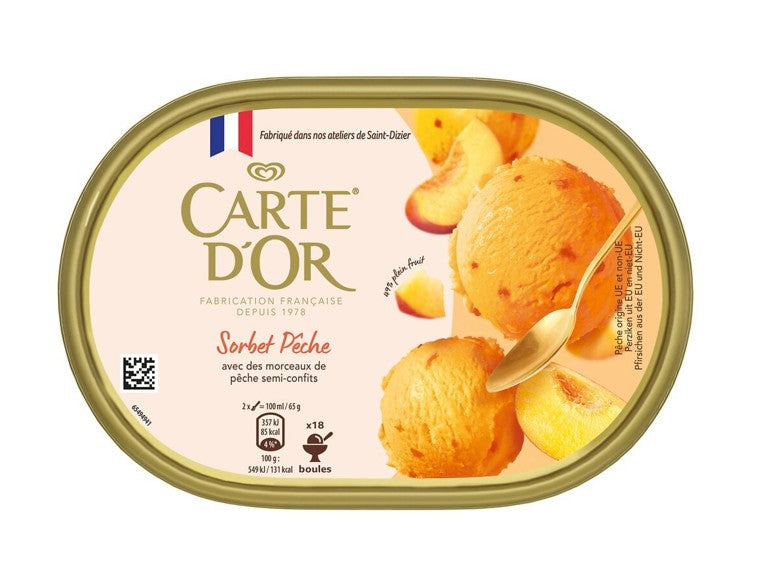CARTE D’OR bac de glace Pêche 900 mL