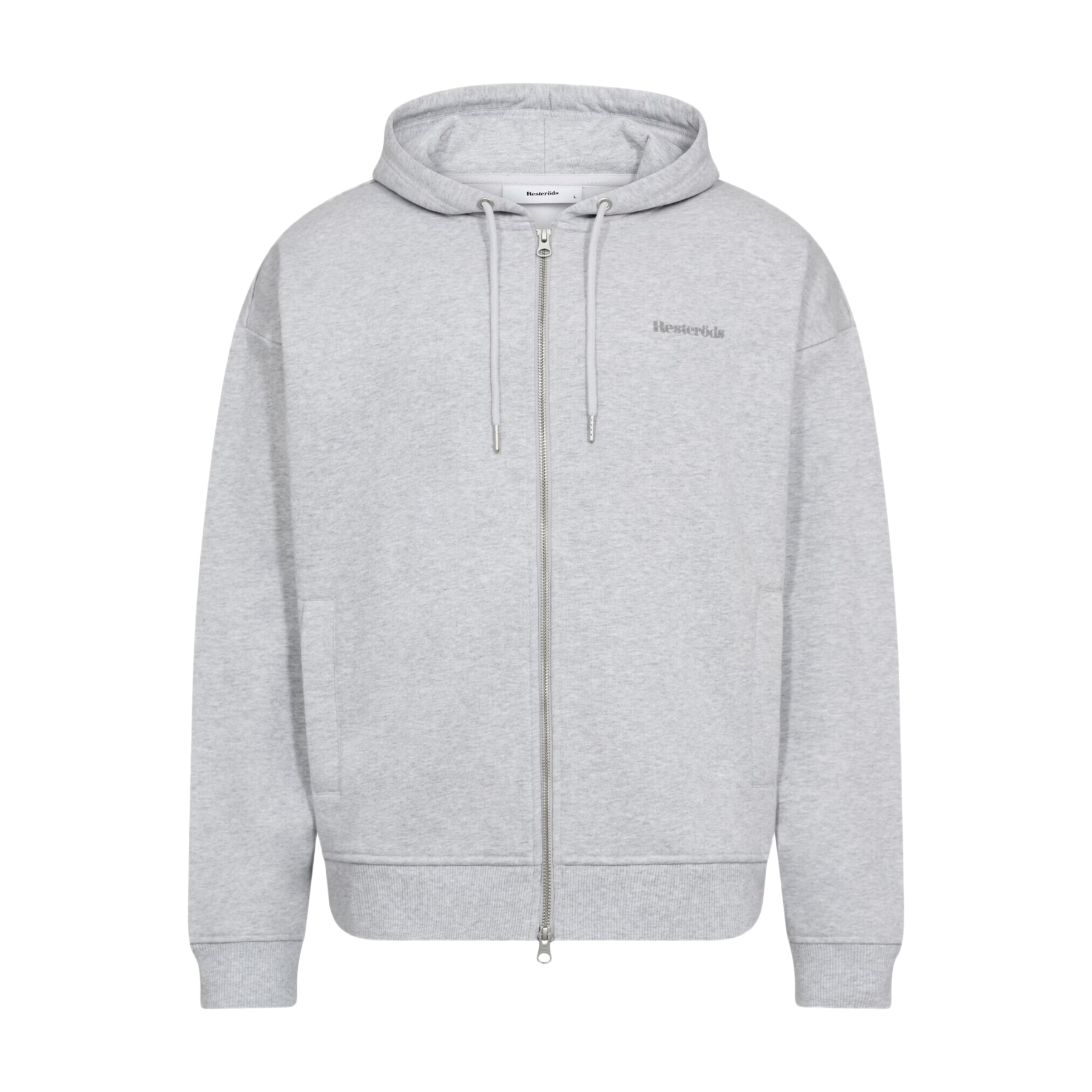 Resteröds Rick Hoodie Zip Gris clair chiné M