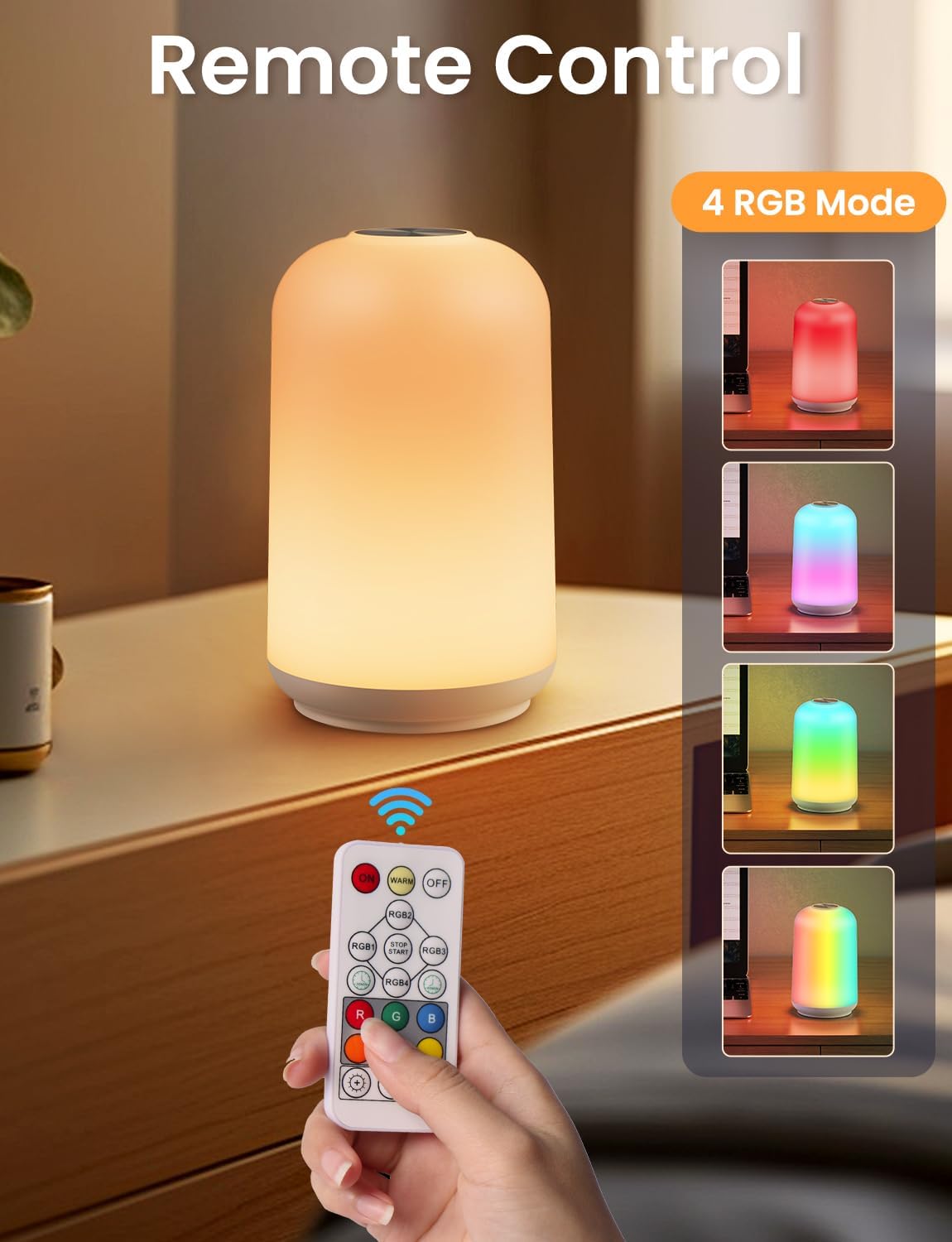 LIFX Veilleuse LED rechargeable avec 12 SMD LED, blanc chaud + 7 couleurs RGB, dimmable en continu, 1 W, 5 V–1 A, ABS + métal, pour chambre et chambre d'enfant