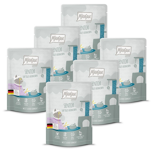 [Peut être servi frais pour l'été] MjAMjAM Senior Quetschie Nourriture humide pour chat au poulet 300 g x 6