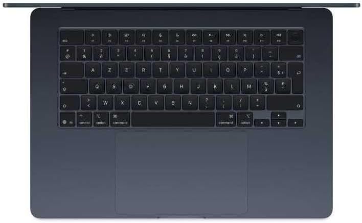 Apple MacBook Air 15" (M4, CPU 10 cœurs, GPU 10 cœurs) avec 24 Go RAM et 512 Go SSD - Minuit, AZERTY