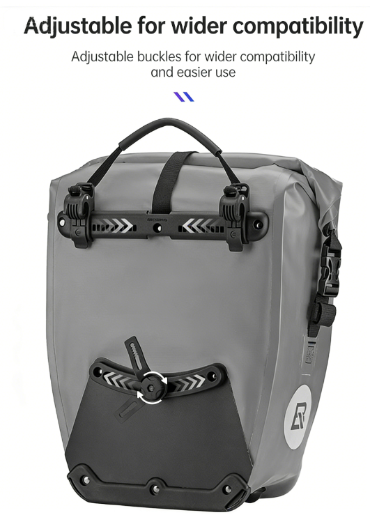 Sac de selle de vélo imperméable 30 L, sacoches de vélo à grande capacité pour VTT, vélo de route et vélo électrique, voyage et trajet quotidien, noir