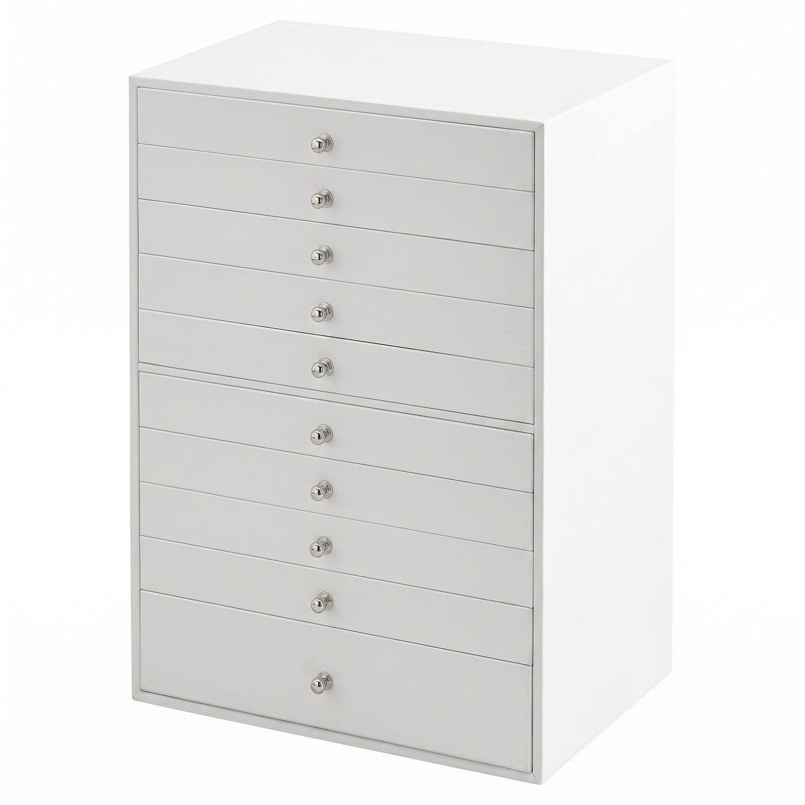 JOYFURNOS Organisateur de bijoux avec tiroirs, grande boîte de rangement, idée cadeau moderne pour chambre, 10 niveaux, blanc