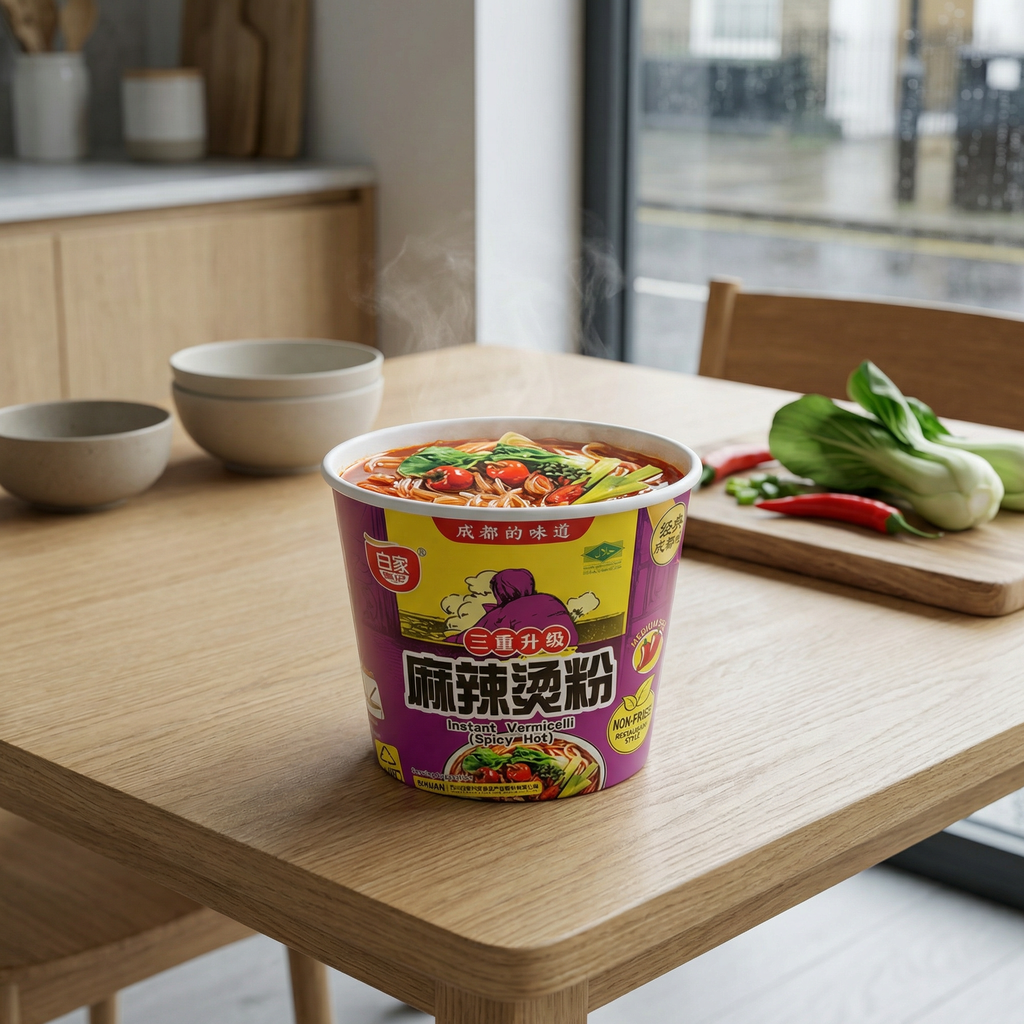 Bai Jia Vermicelles de Patate Douce Bol - Chaud et Épicé 105 g
