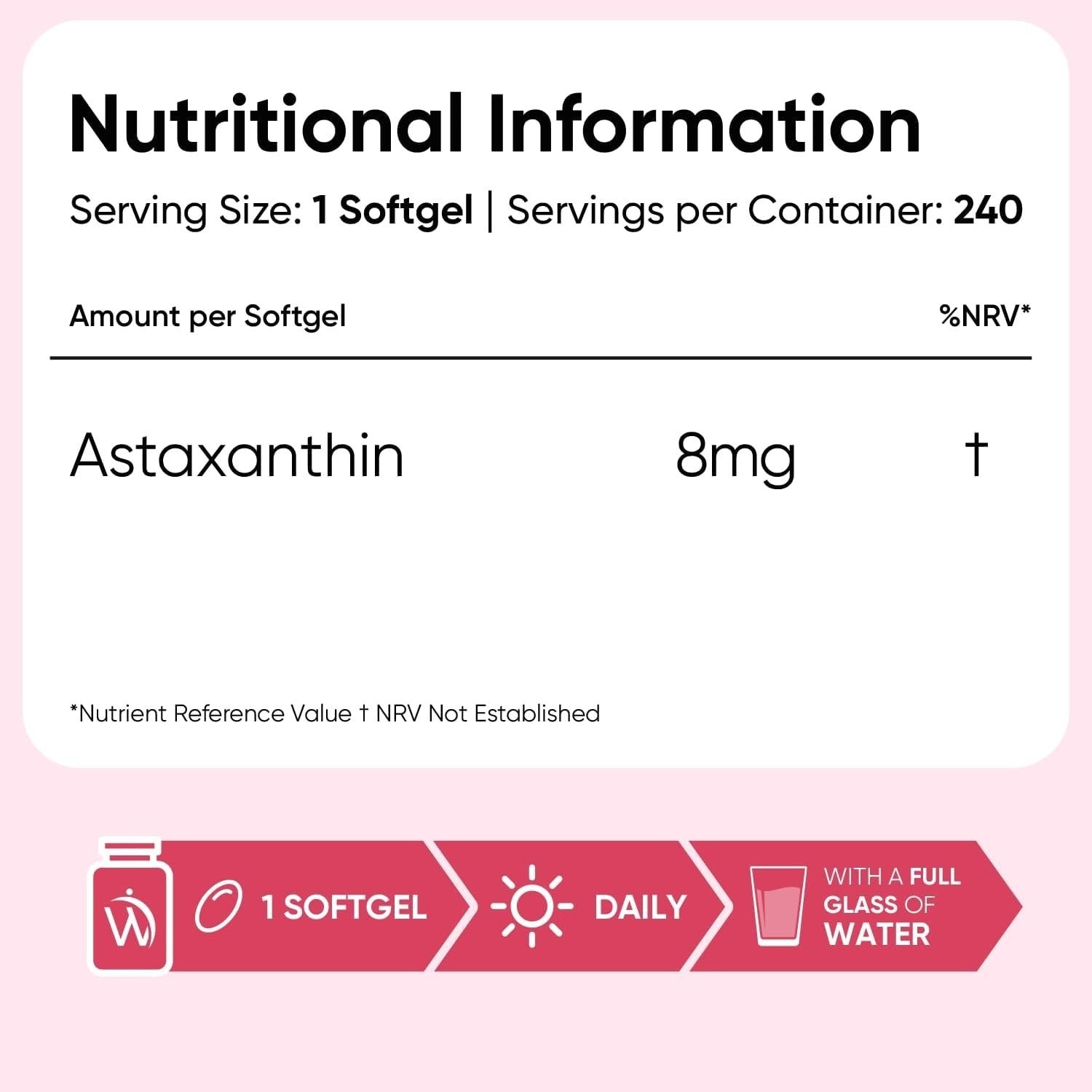 WeightWorld Astaxanthine 8 mg 240 gélules molles