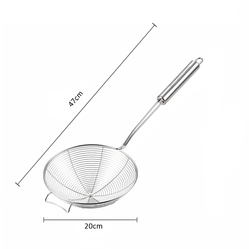 Maxcook Écumoire et cuillère à égoutter en acier inoxydable 304, pour cuisiner et faire frire, ustensiles de cuisine, tamis à fil, cuillère à pâtes, 20 cm, MCCU2403