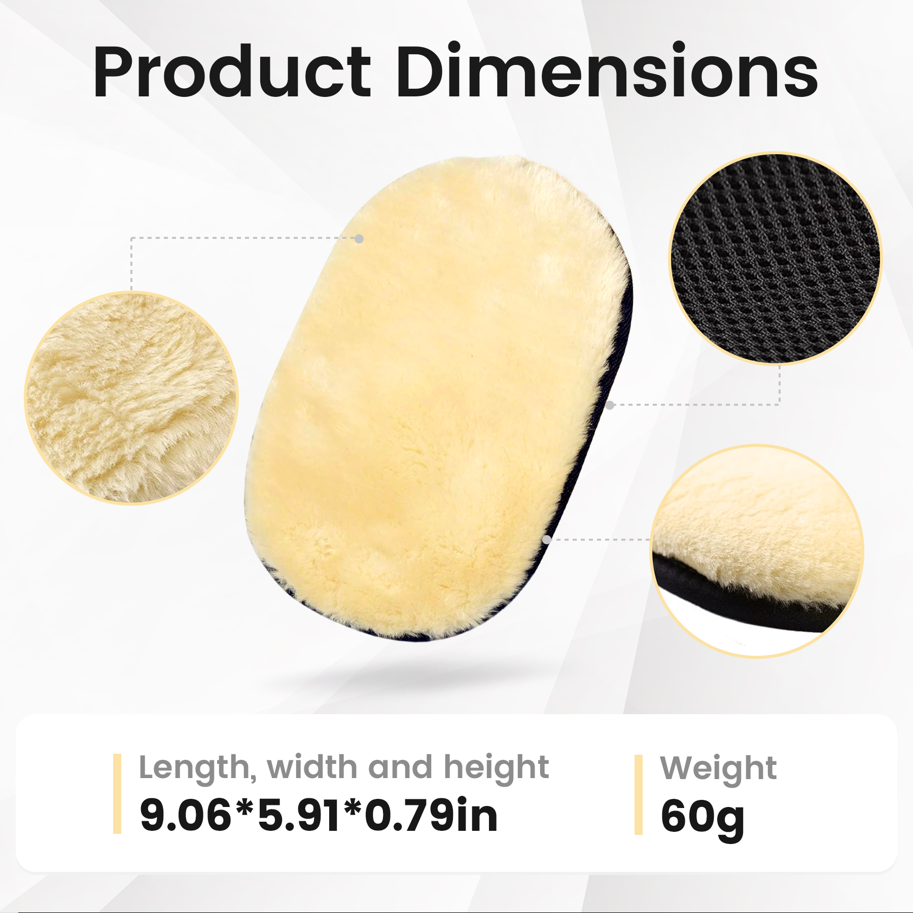 Gant de lavage de voiture, éponge de lavage de voiture, gant de nettoyage, 1 pièce, gant de lavage de voiture en peluche unilatéral, chiffon de nettoyage de voiture en peluche