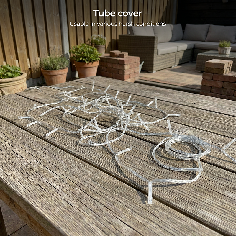 M.TK Guirlande lumineuse décorative 140 LED couleur blanc chaud - 11,2 m