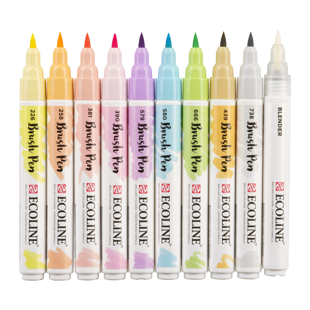 Ecoline Brush Pen set Pastel | 10 couleurs