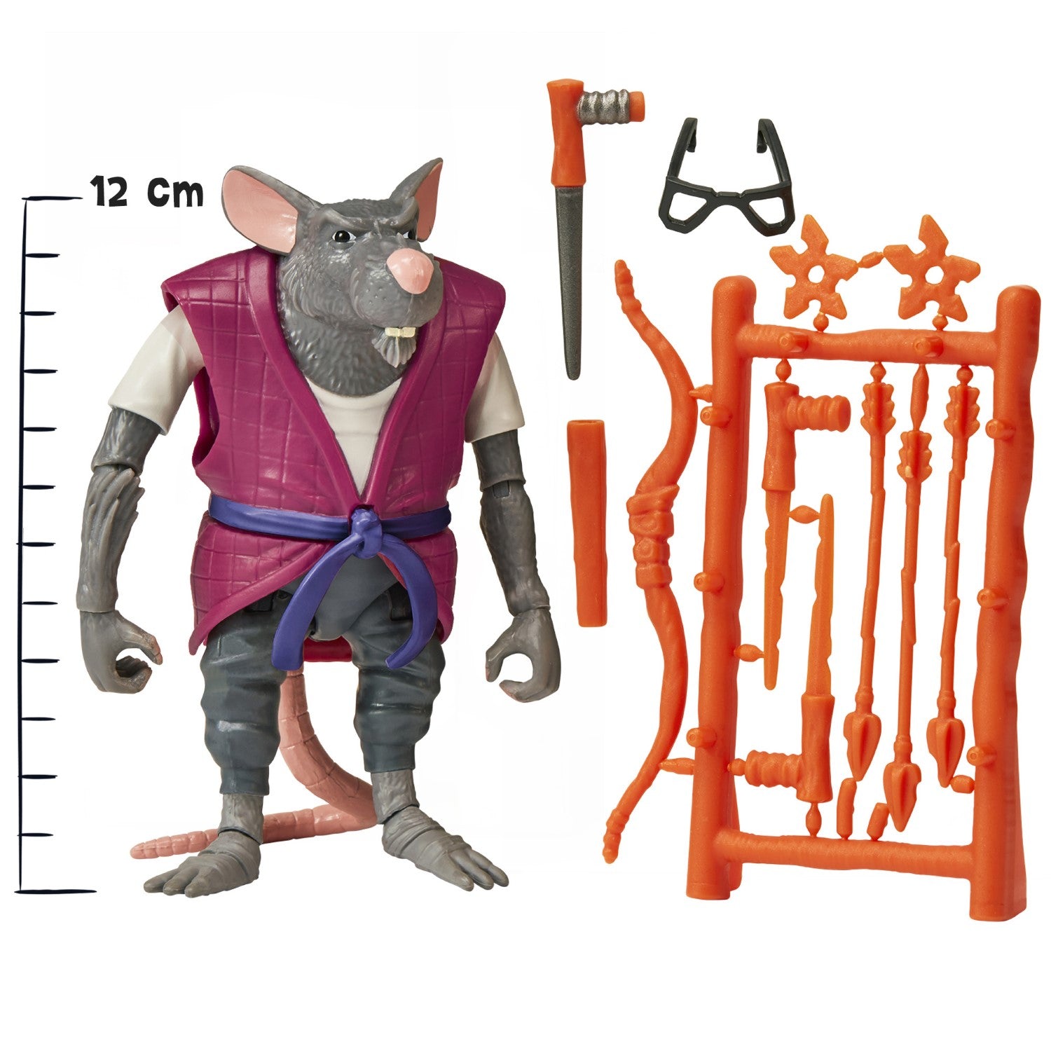 TORTUES NINJA Les Tortues Ninja, Figurine articulée de 10,5 cm, avec armes, Splinter, Jouet pour enfants dès 4 ans, TU805B