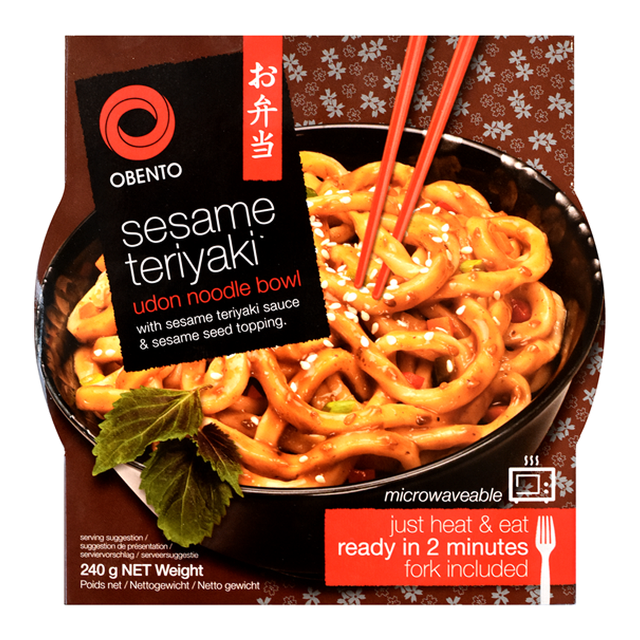 Obento Bol de Nouilles Udon Saveur Sésame Teriyaki 240 g