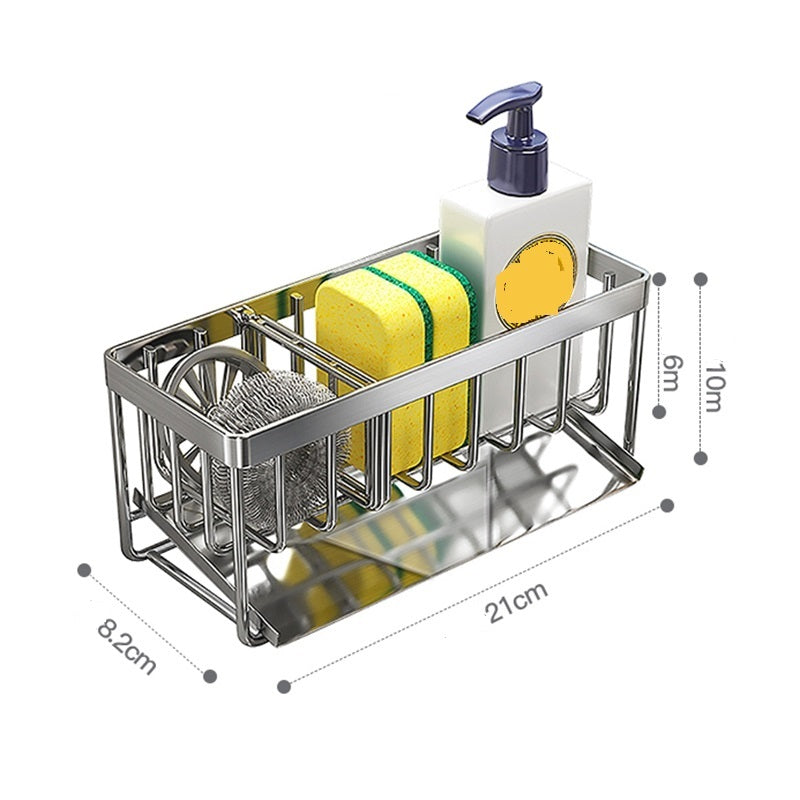 Maxcook organisateur pour évier de cuisine, porte-éponge pour évier, acier inoxydable 304, organisateur de distributeur de savon pour plan de travail de cuisine