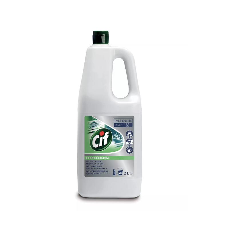 CIF Nettoyant sanitaires professionnel gel javellisant élimine taches et moisissures 2 L