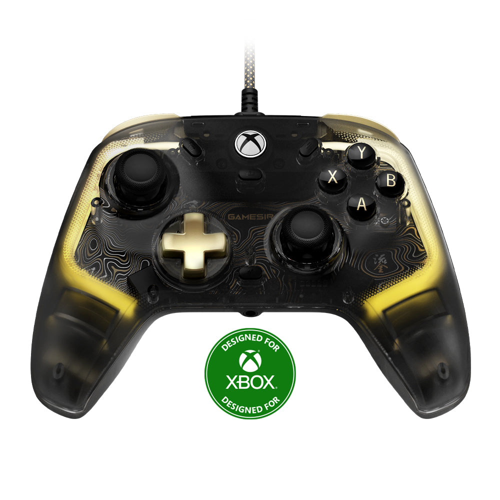 GameSir Kaleid Flux Manette de jeu filaire RGB pour Xbox Series X/S, Xbox One et Win10/Win11 - Transparent fumé