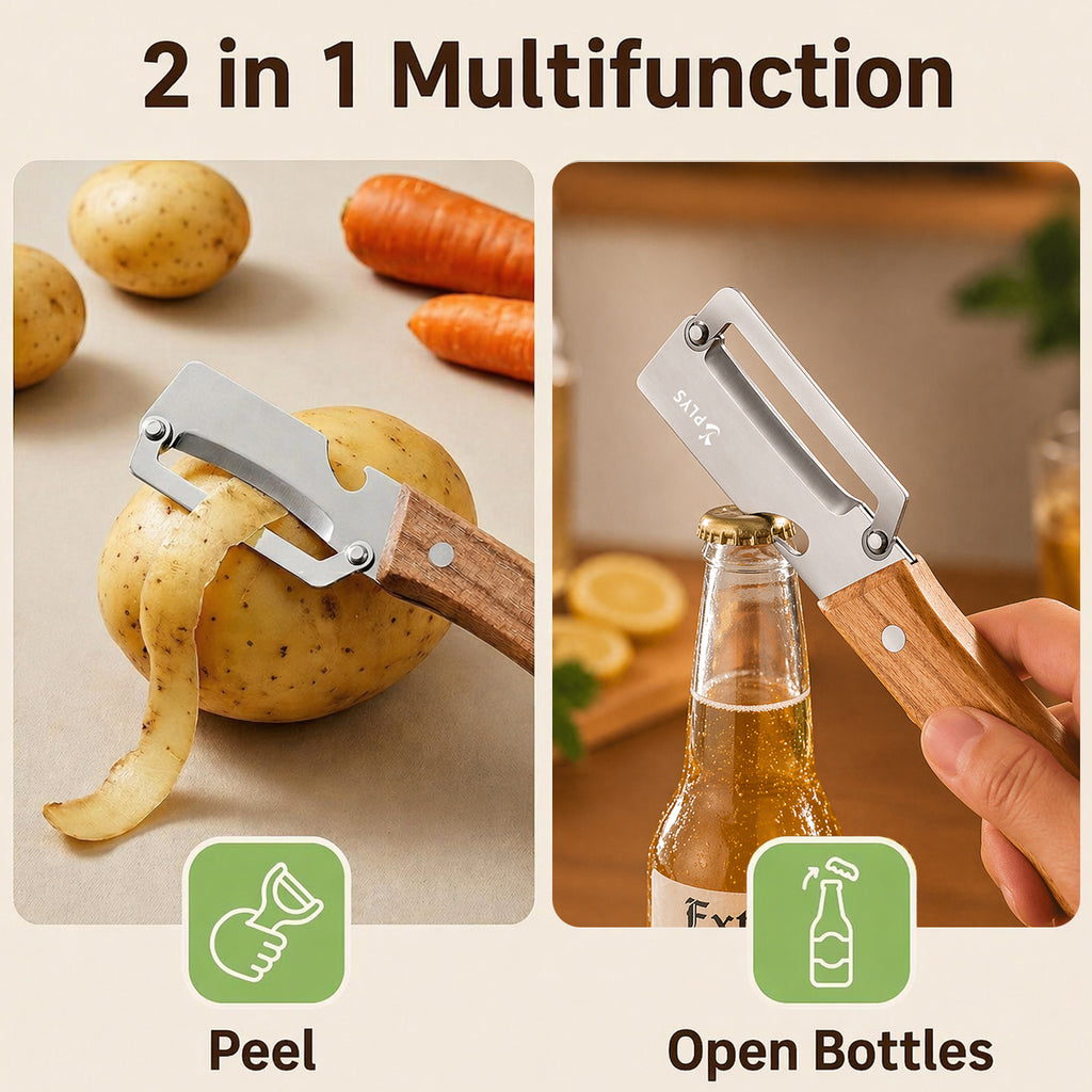PLYS Couteau d’office multifonction, ensemble 2 pièces, éplucheur polyvalent pour fruits et légumes, pour la cuisine