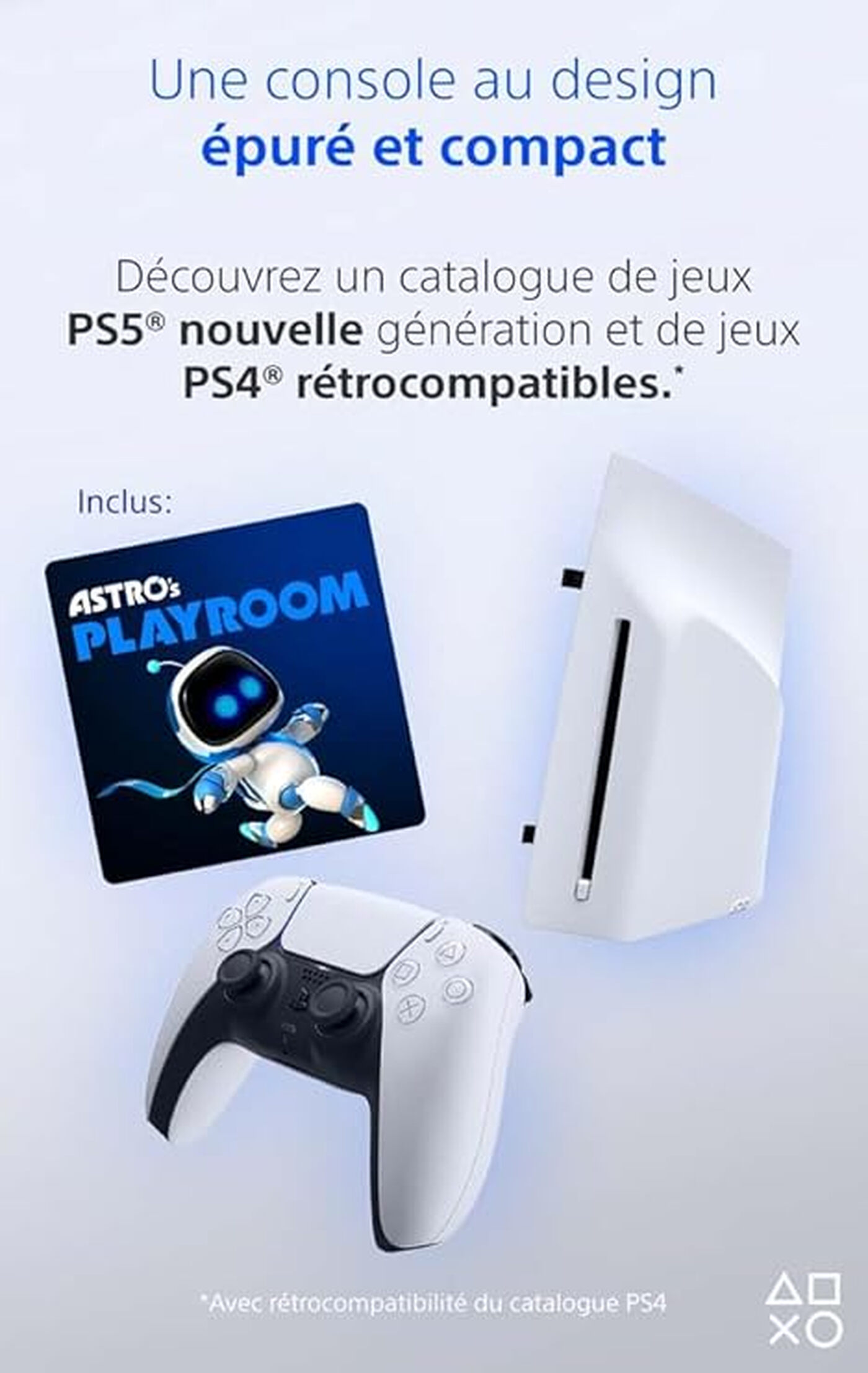 Sony Console PlayStation 5 Slim Standard avec Manette PS5 sans fil Dualsense - Blanc - Version EU