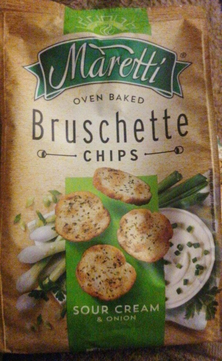 Maretti Chips Bruschette Crème Aigre et Oignon, 150 g