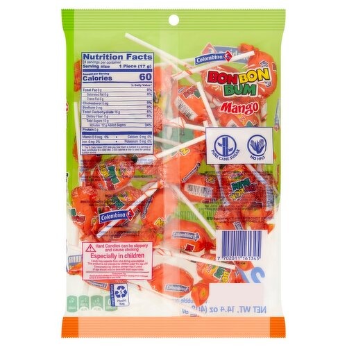 Colombina Bon Bon Bum Sucettes à la mangue 408 g