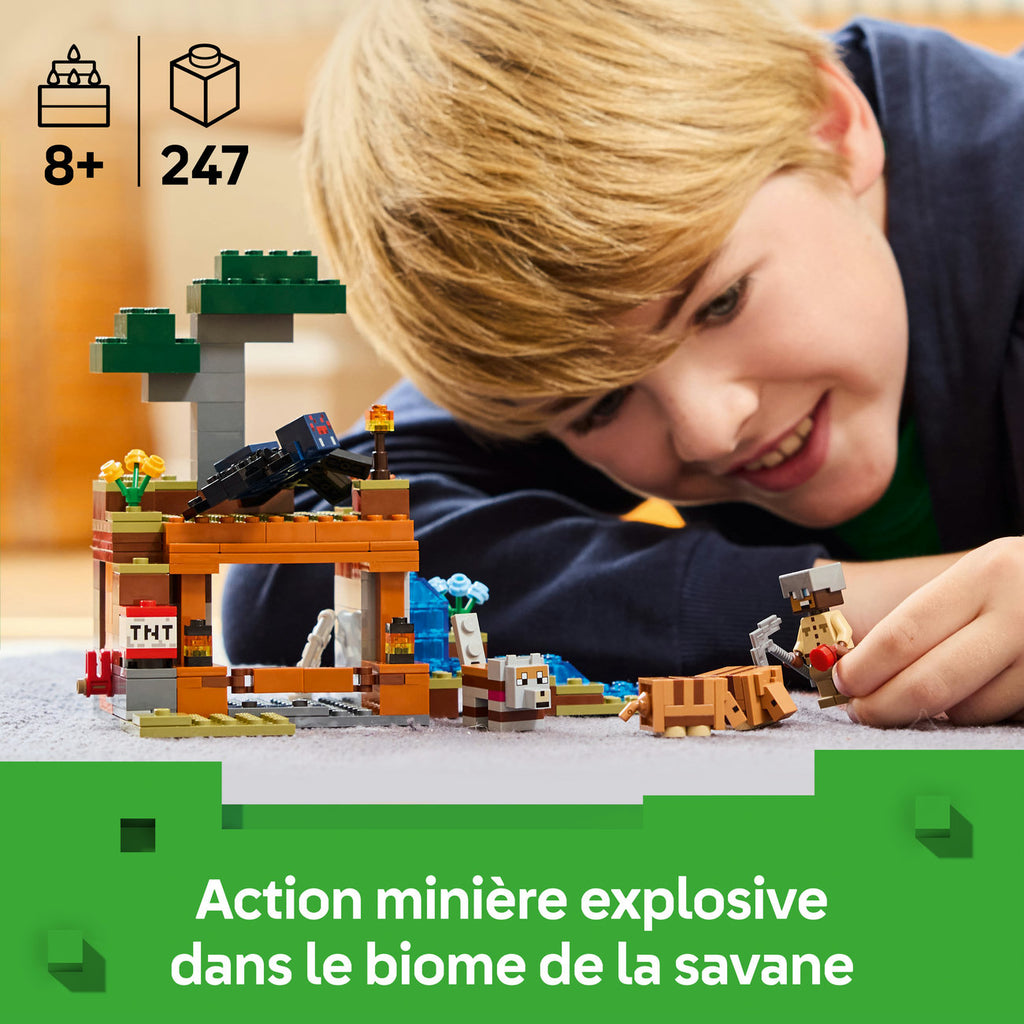 LEGO Minecraft 21269 L’Expédition à la Mine du Tatou – Set de Construction