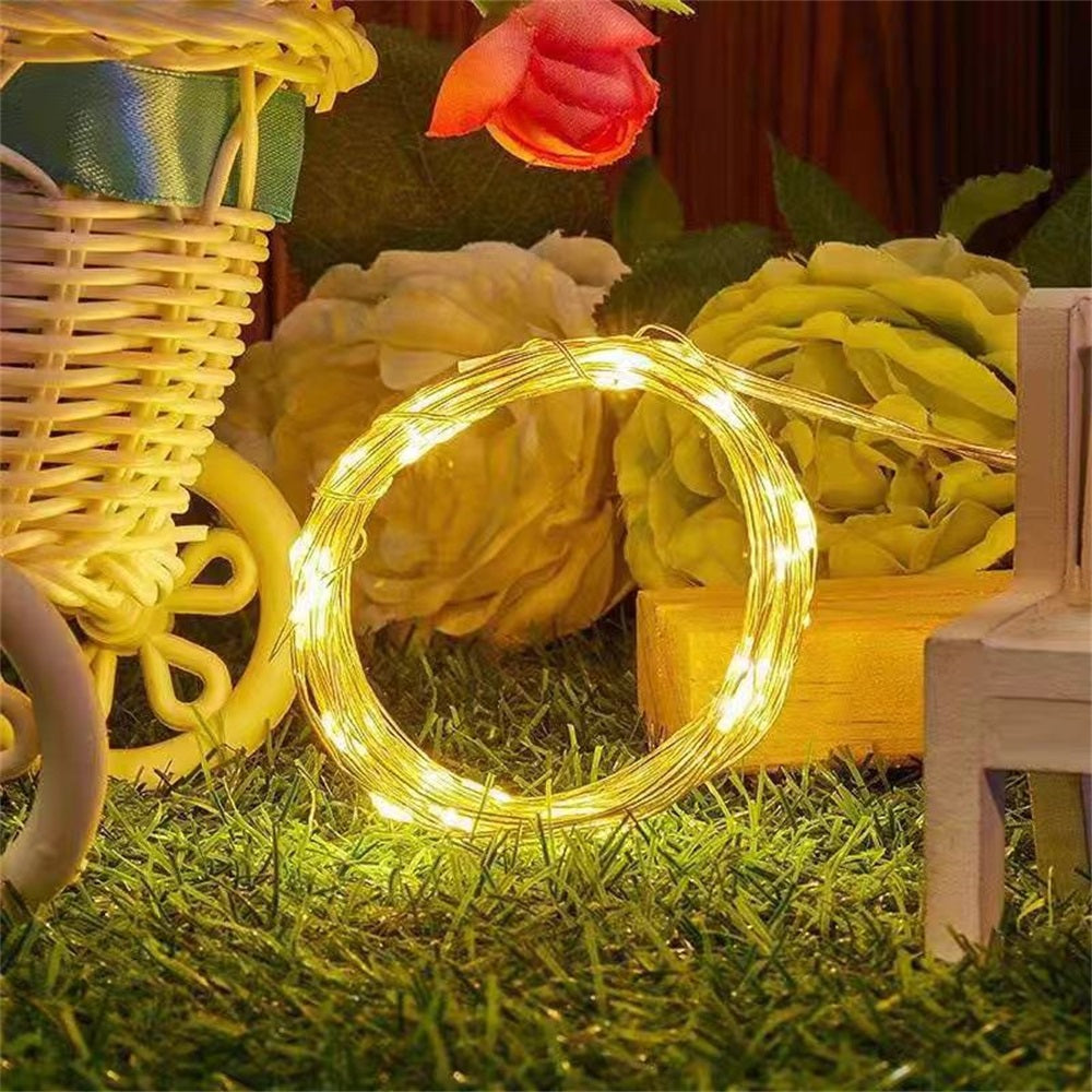 VIVREAL Lot de 2 guirlandes lumineuses solaires à fil de cuivre pour extérieur, 49 pi, 75 LED blanc chaud, 8 modes, étanches – Modèle IL-CSL-BB01, promotion du Nouvel An, meilleures idées cadeaux