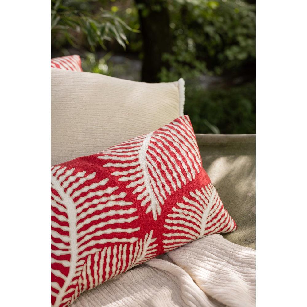 Housse de coussin brode flora papaye