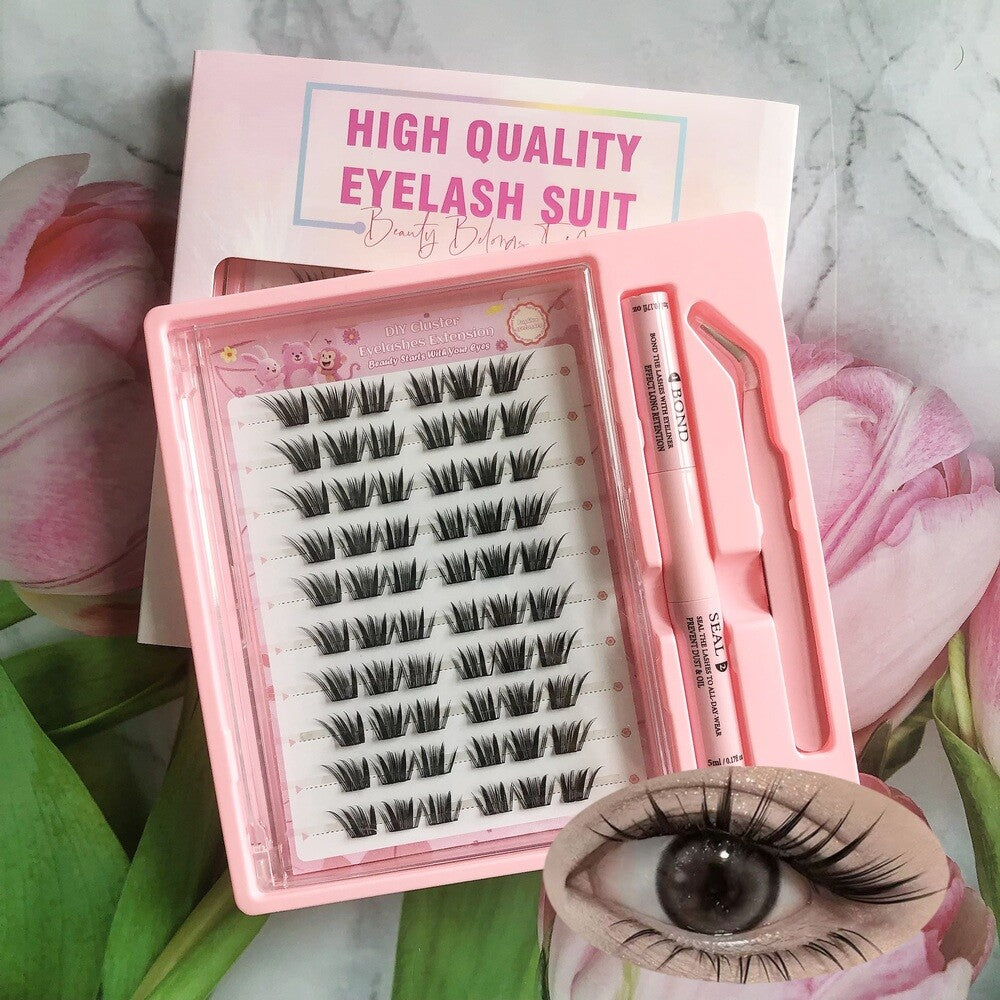 MeoMagic F64 Kit d'extensions de cils avec pince et colle - 120 pièces