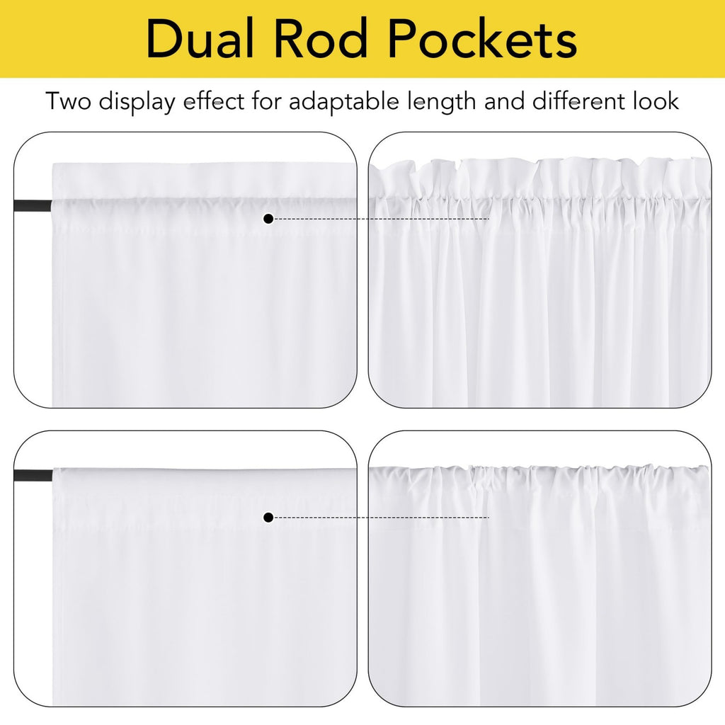 PONY DANCE Rideaux Voilage pour Porte et Fenêtre, Occultants Légers Anti-Vis-à-Vis avec Embrasse, 1 Panneau à Passe-Tringle, 70x180 cm, Blanc