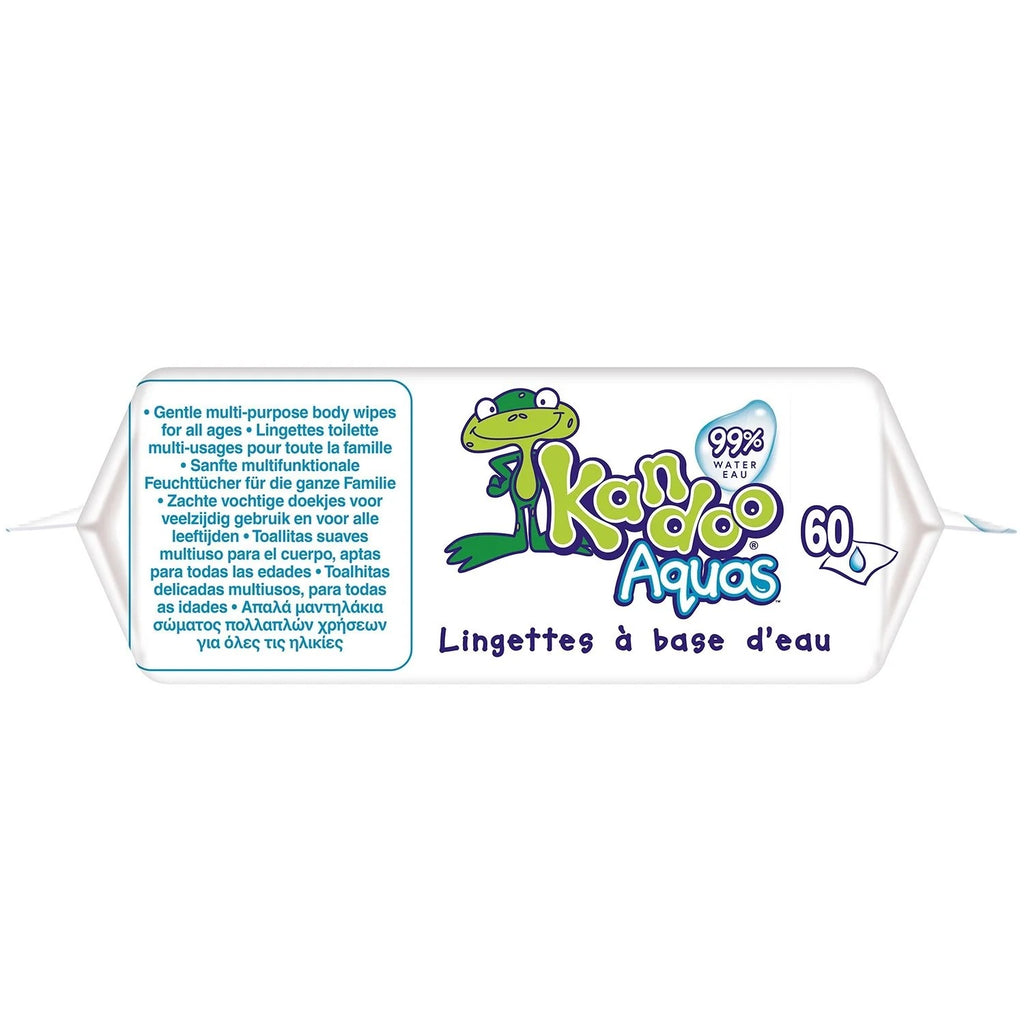 KANDOO Aqua Lingettes Humides 60 Pièces