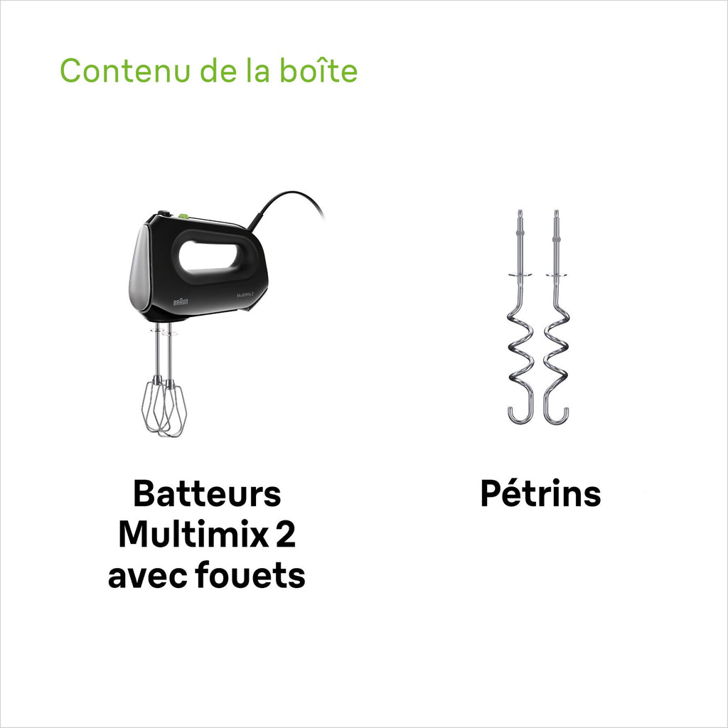 BRAUN MultiMix 1, Batteur à Main 500W, HM2110BK, Noir