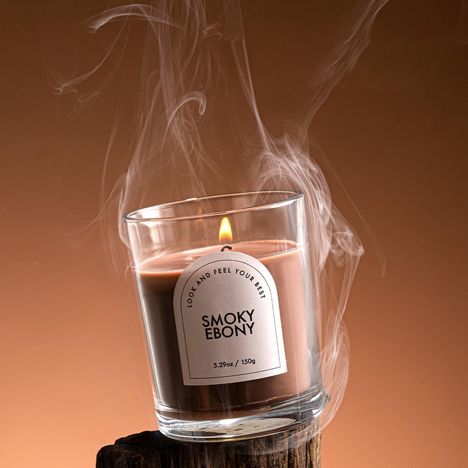 Zooly Bougie parfumée colorée transparente - Ébène fumé (Marron café), 140 g, 1 pièce