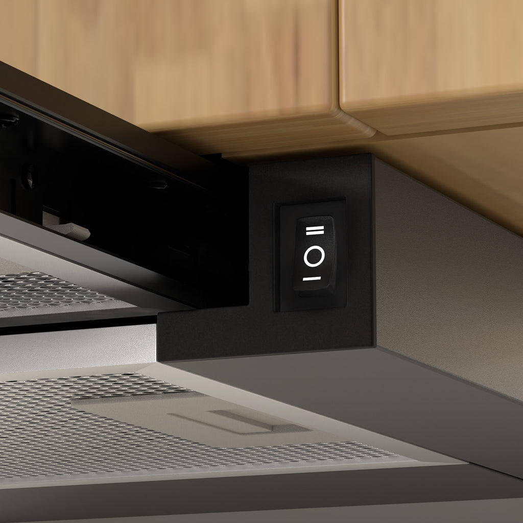 Ciarra Hotte télescopique sous armoire 370 m³/h noir classe énergétique A++ - 60 cm